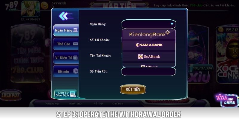 Steps to withdraw money from 789Club